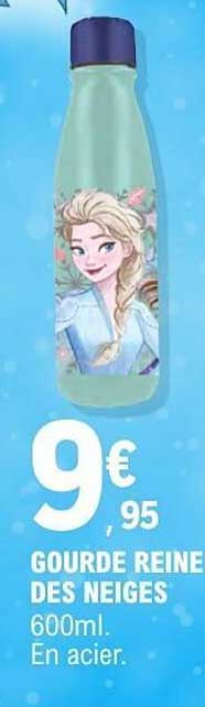 GOURDE REINE DES NEIGES 600ml. En acier.
