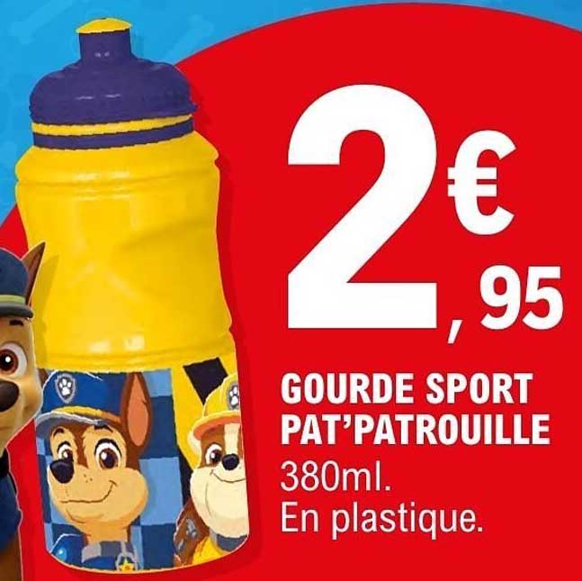 GOURDE SPORT PAT’PATROUILLE 380ml. En plastique.