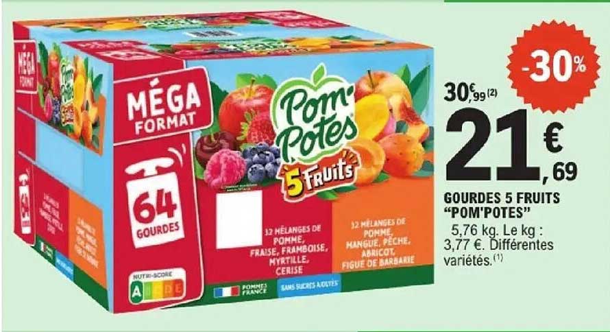 GOURDES 5 FRUITS “POM’POTES”