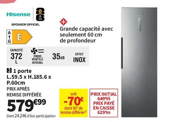 Grande capacité avec seulement 60 cm de profondeur