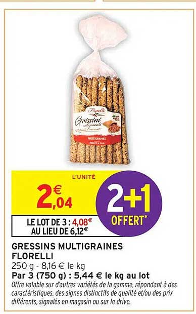 GRESSINS MULTIGRAINES FLORELLI