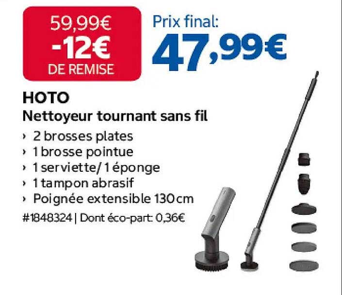 HOTO Nettoyeur tournant sans fil