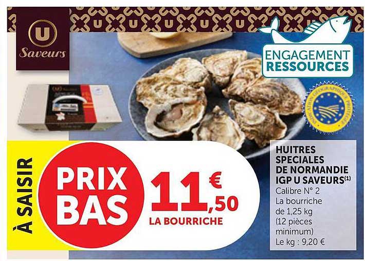 HUITRES SPECIALES DE NORMANDIE IGP U SAVEURS¹