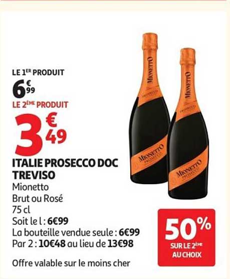 ITALIE PROSECCO DOC TREVISO Mionetto Brut ou Rosé 75 cl