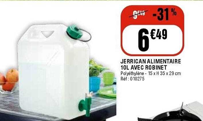 JERRICAN ALIMENTAIRE 10L AVEC ROBINET