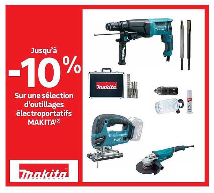Jusqu'à -10% Sur une sélection d'outillages électroportatifs MAKITA(2)