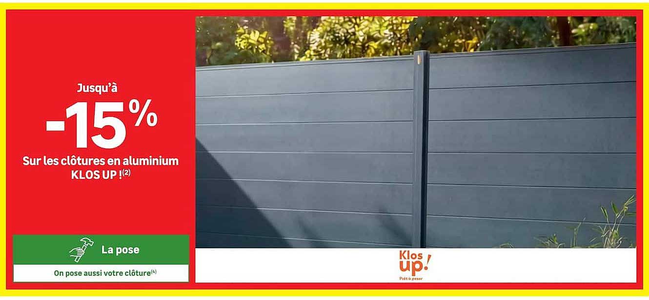 Jusqu'à -15% sur les clôtures en aluminium KLOS UP !