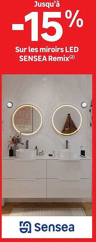 Jusqu’à -15% sur les miroirs LED SENSEA Remix(2)
