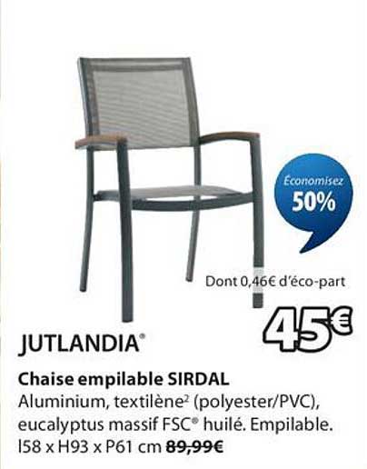 JUTLANDIA Chaise empilable SIRDAL