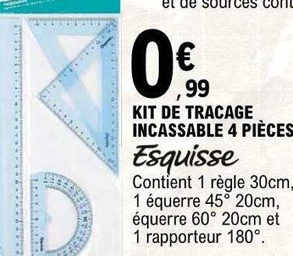 KIT DE TRACAGE INCASSABLE 4 PIECES Esquisse