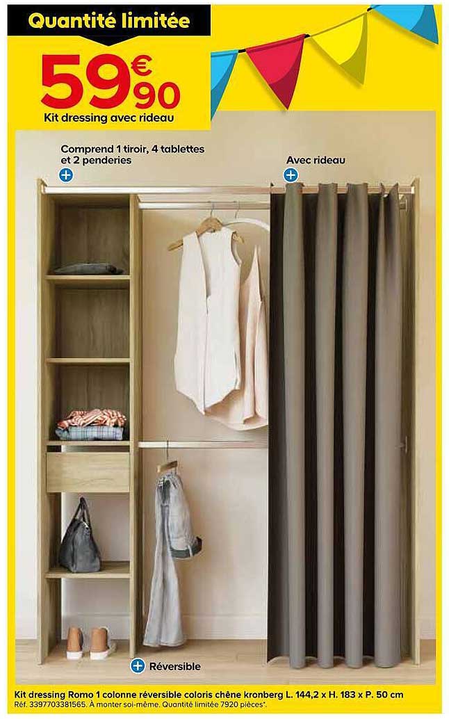 Kit dressing avec rideau