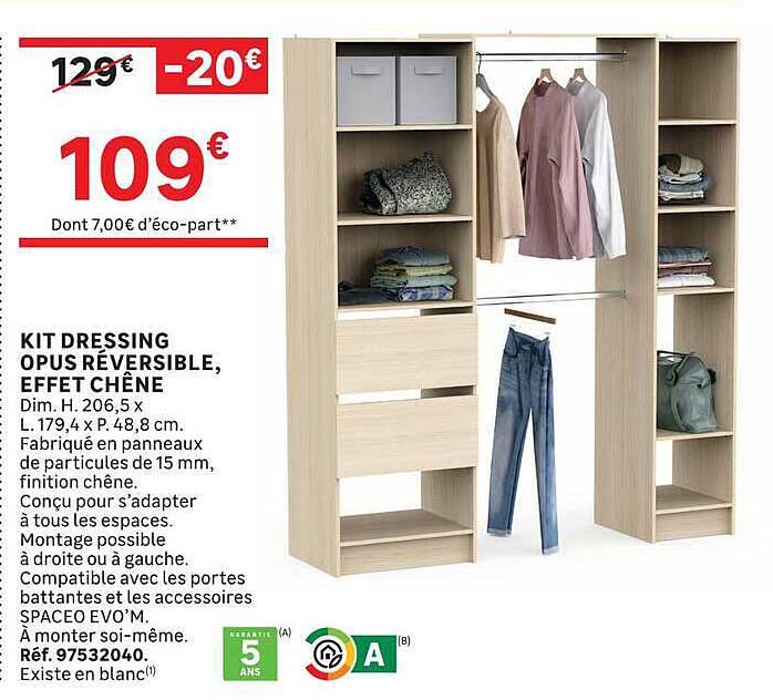 KIT DRESSING OPUS REVERSIBLE, EFFET CHÊNE