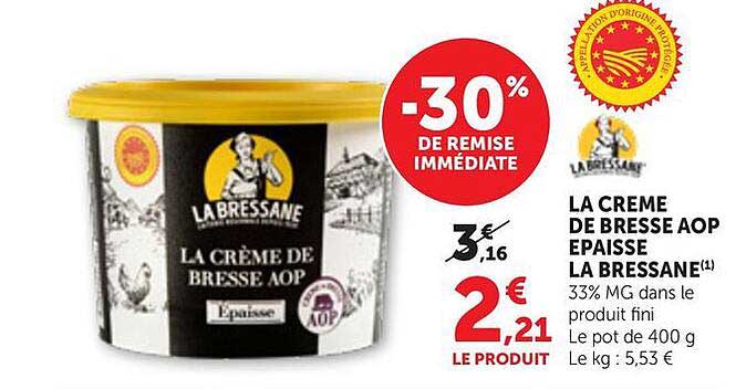LA CREME DE BRESSE AOP EPAISSE LA BRESSANE