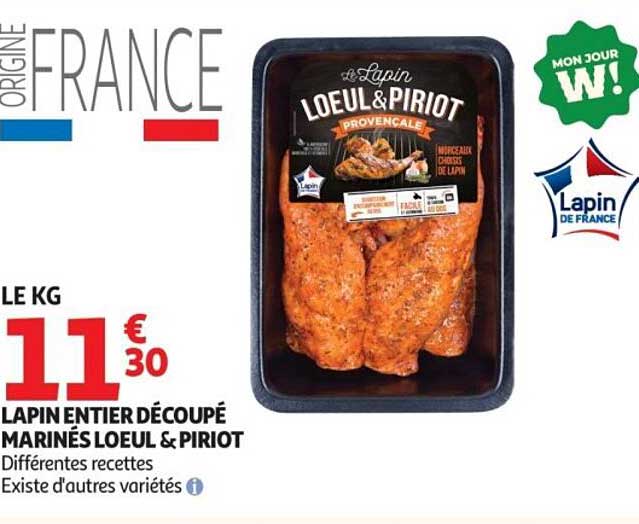 LAPIN ENTIER DÉCOUPÉ MARINÉS LOEUL & PIROT