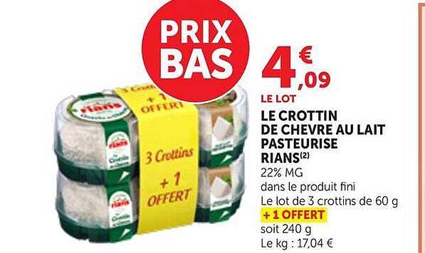 LE LOT LE CROTTIN DE CHEVRE AU LAIT PASTEURISE RIANS(2)