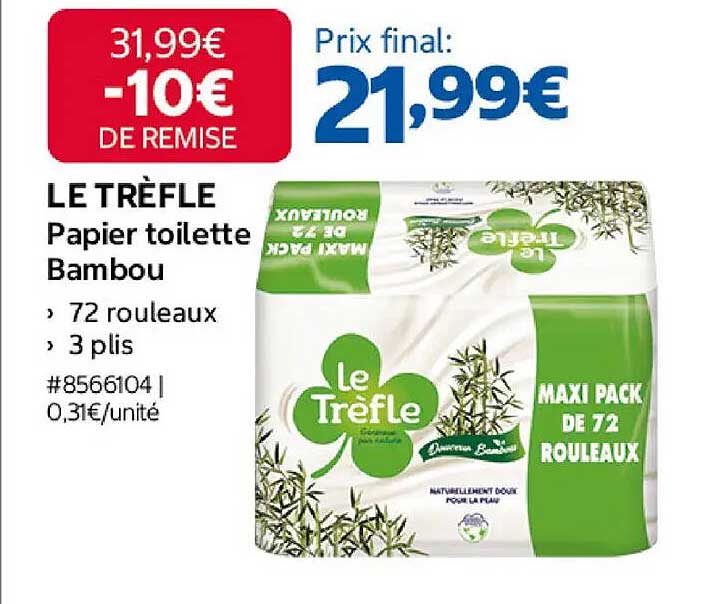 LE TRÈFLE Papier toilette Bambou