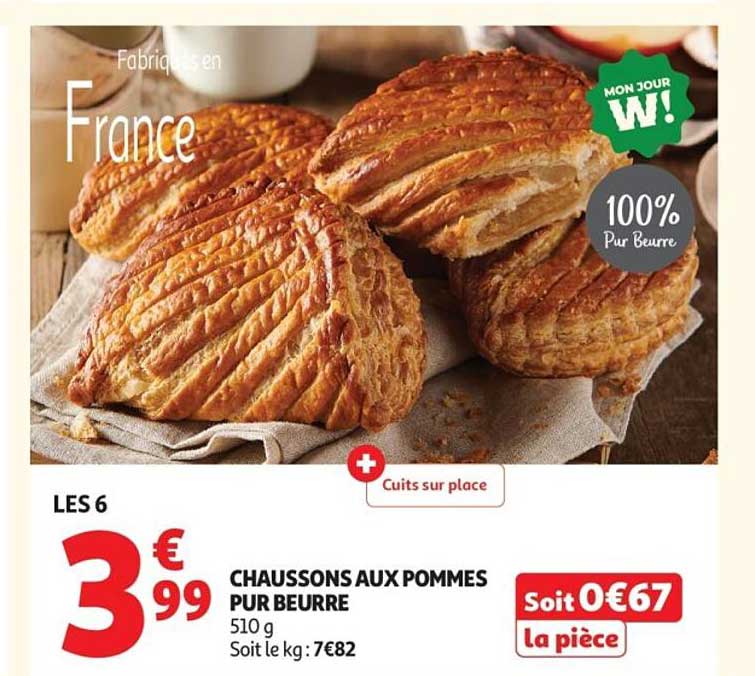 LES 6 CHAUSSONS AUX POMMES PUR BEURRE 510 g