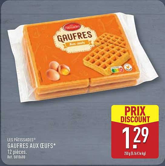 LES PÂTISSADES® GAUFRES AUX OEUFS* 12 pièces. Réf. 5010680