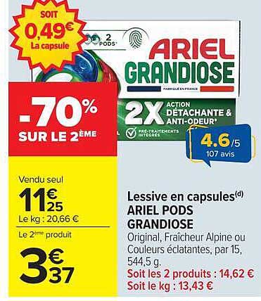 Lessive en capsules(d) ARIEL PODS GRANDIOSE