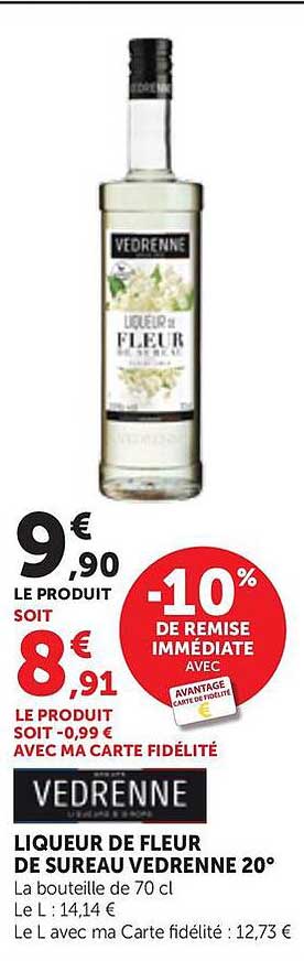 LIQUEUR DE FLEUR DE SUREAU VEDRENNE 20°