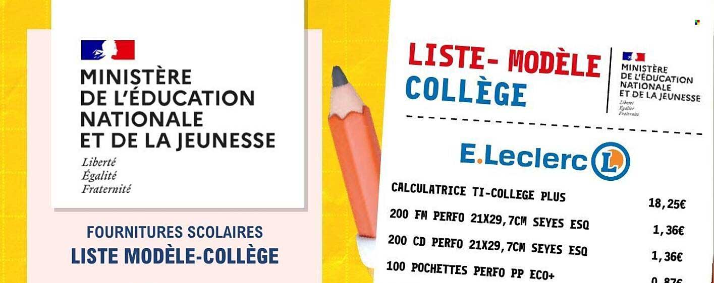 LISTE- MODÈLE COLLÈGE