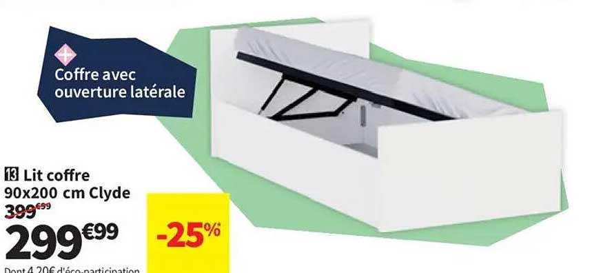 Lit coffre 90x200 cm Clyde