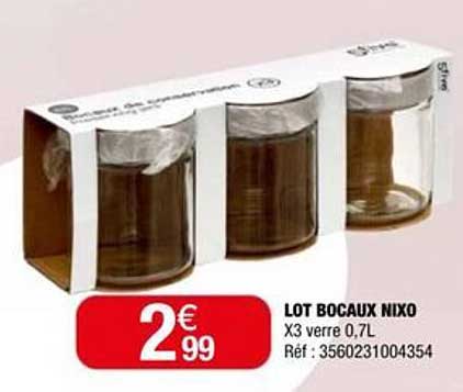 LOT BOCAUX NIXO X3 verre 0,7L Réf : 3560231004354