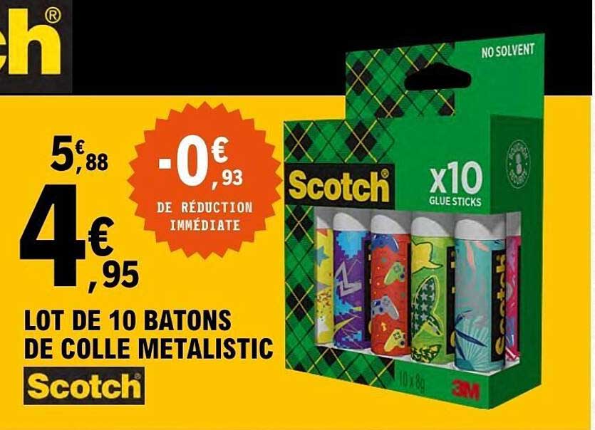LOT DE 10 BATONS DE COLLE METALISTIC Scotch