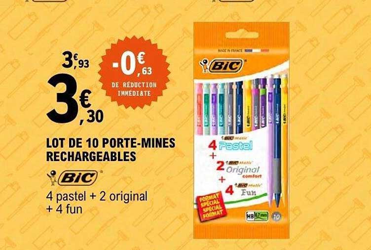 LOT DE 10 PORTE-MINES RECHARGEABLES