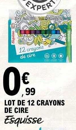 LOT DE 12 CRAYONS DE CIRE Esquisse