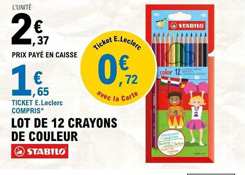 LOT DE 12 CRAYONS DE COULEUR