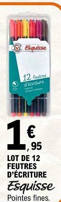 LOT DE 12 FEUTRES D’ÉCRITURE Esquisse Pointes fines.