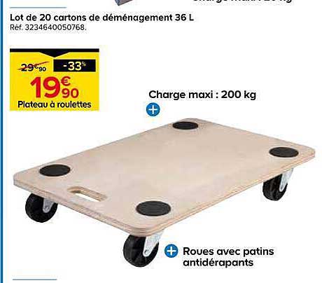 Lot de 20 cartons de déménagement 36 L