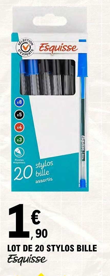 LOT DE 20 STYLOS BILLE Esquisse