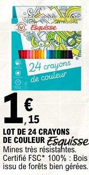 LOT DE 24 CRAYONS DE COULEUR Esquisse