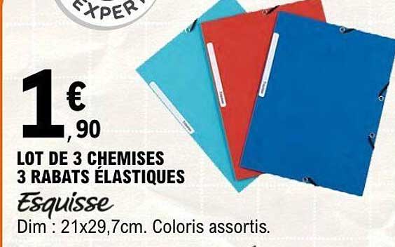 LOT DE 3 CHEMISES 3 RABATS ÉLASTIQUES Esquisse