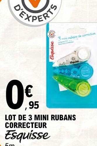 LOT DE 3 MINI RUBANS CORRECTEUR Esquisse
