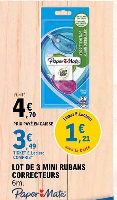 LOT DE 3 MINI RUBANS CORRECTEURS