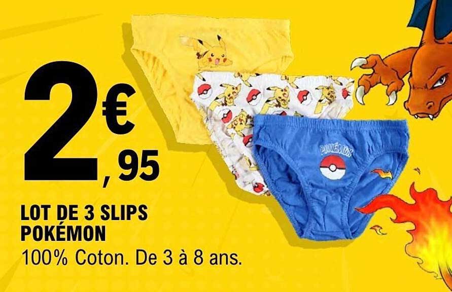 LOT DE 3 SLIPS POKÉMON