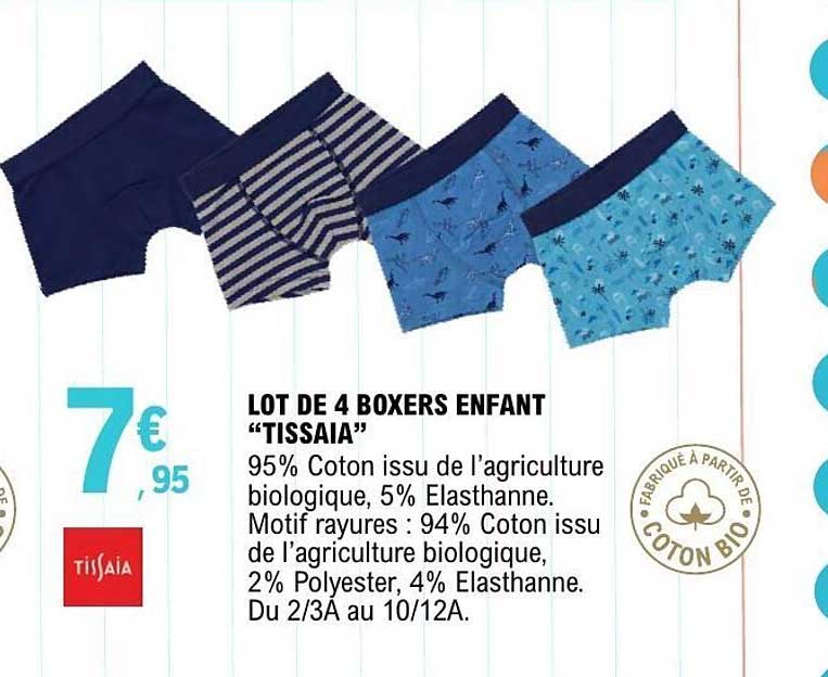 LOT DE 4 BOXERS ENFANT "TISSAIA"