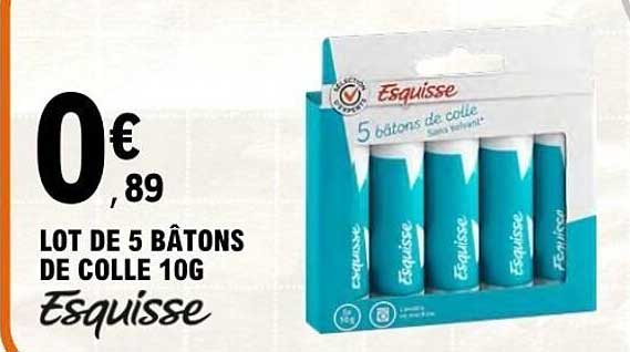 LOT DE 5 BÂTONS DE COLLE 10G Esquisse