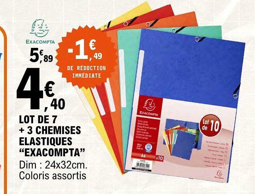 LOT DE 7 + 3 CHEMISES ELASTIQUES “EXACOMPTA”