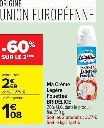 Ma Crème Légère Fouettée BRIDÉLICE