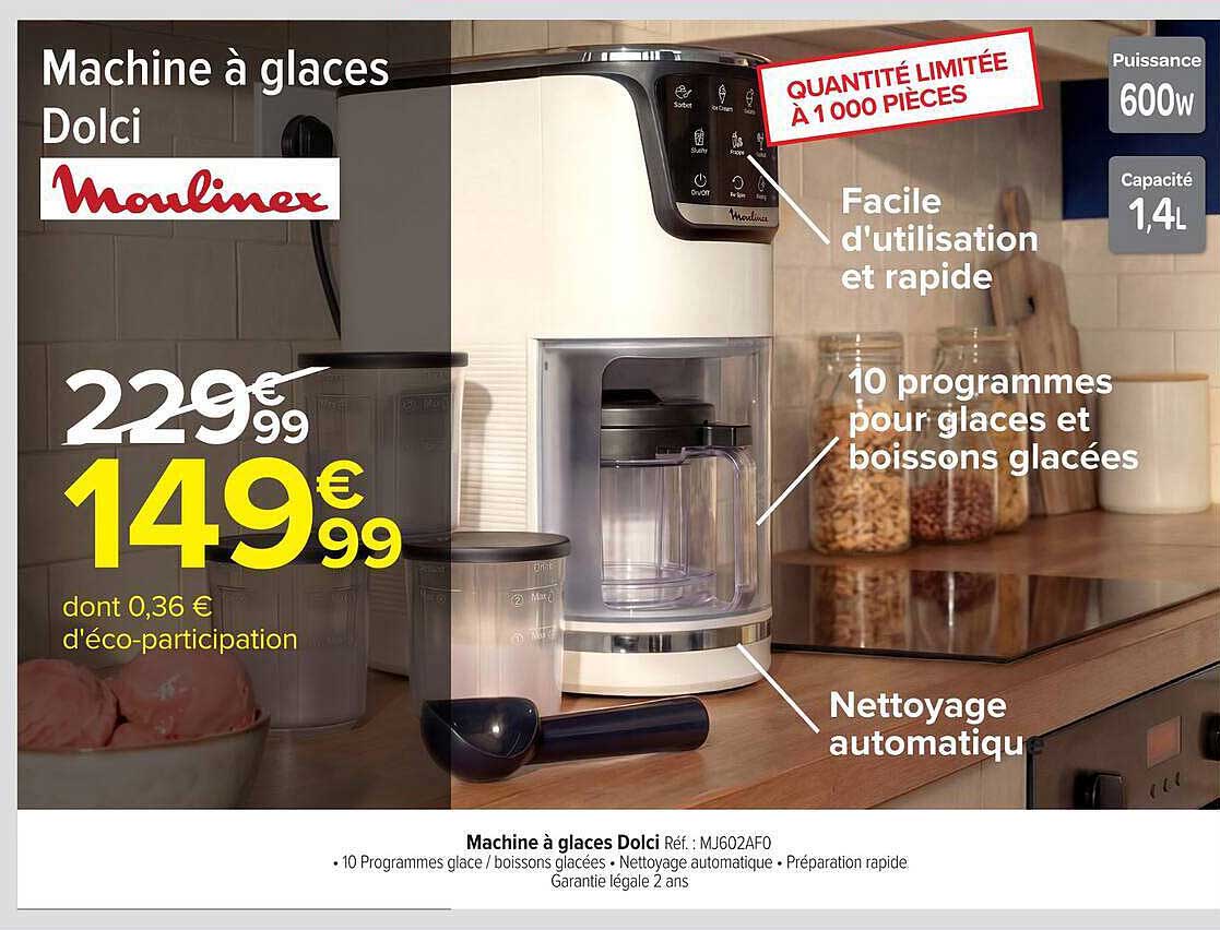 Machine à glaces Dolci Moulinex