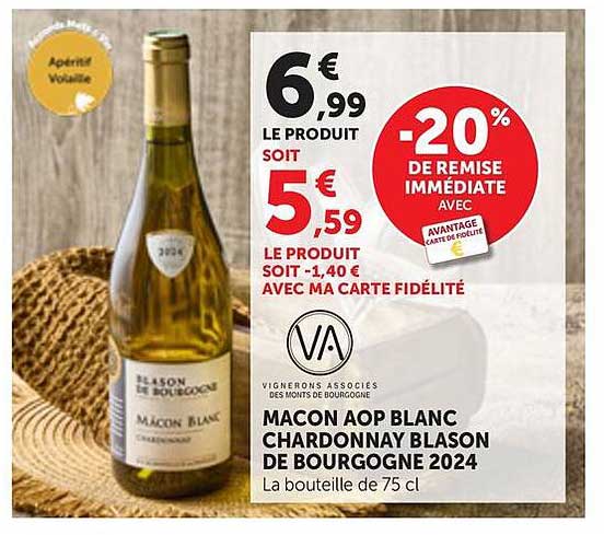 MACON AOP BLANC CHARDONNAY BLASON DE BOURGOGNE 2024