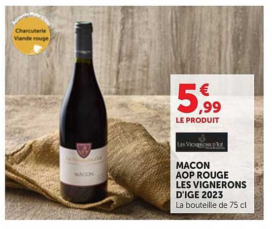 MACON AOP ROUGE LES VIGNERONS D’IGE 2023