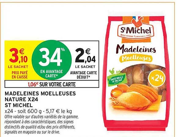 MADELEINES MOELLEUSES NATURE X24 ST MICHEL