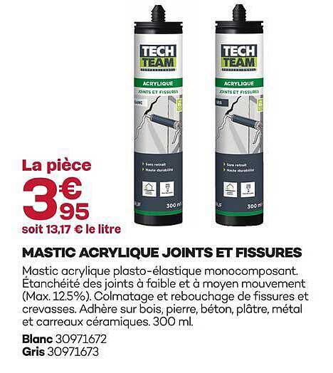 MASTIC ACRYLIQUE JOINTS ET FISSURES