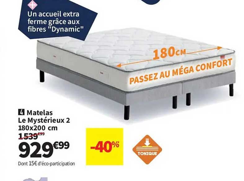 Matelas Le Mystérieux 2 180x200 cm