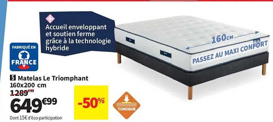 Matelas Le Triomphant 160x200 cm